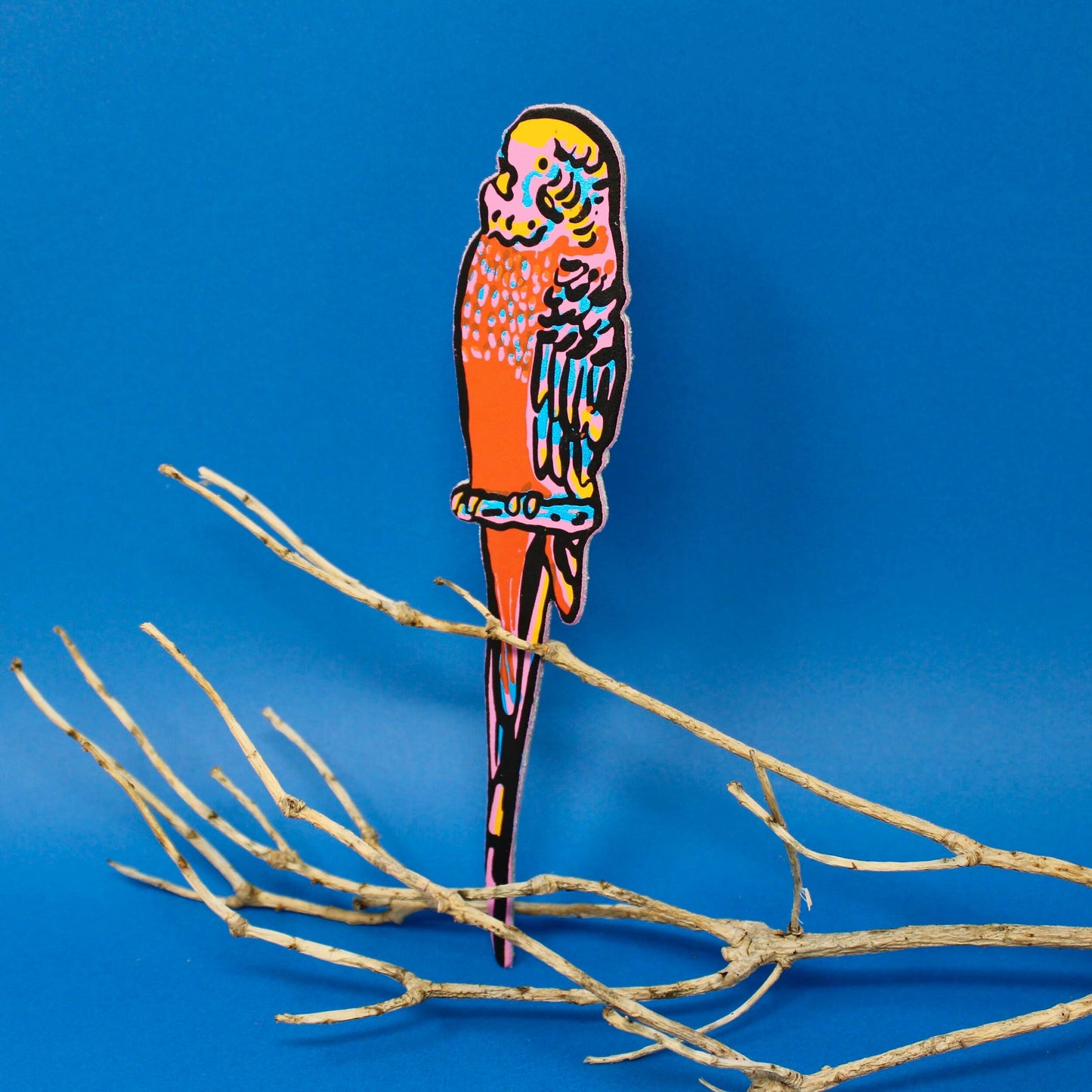 Parakeet Bookmark: Hot Pink/Red