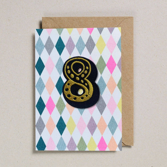 Iron on Circus Diamond Card - Age 8