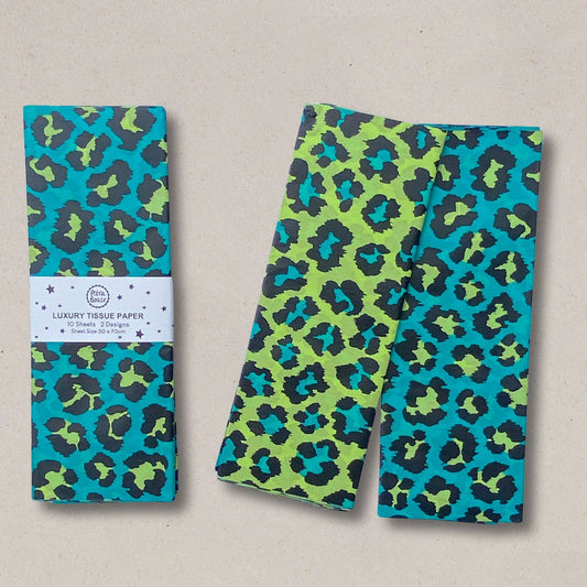 Luxury Tissue Paper Gift Wrap | Leopard  | Apple/Jade