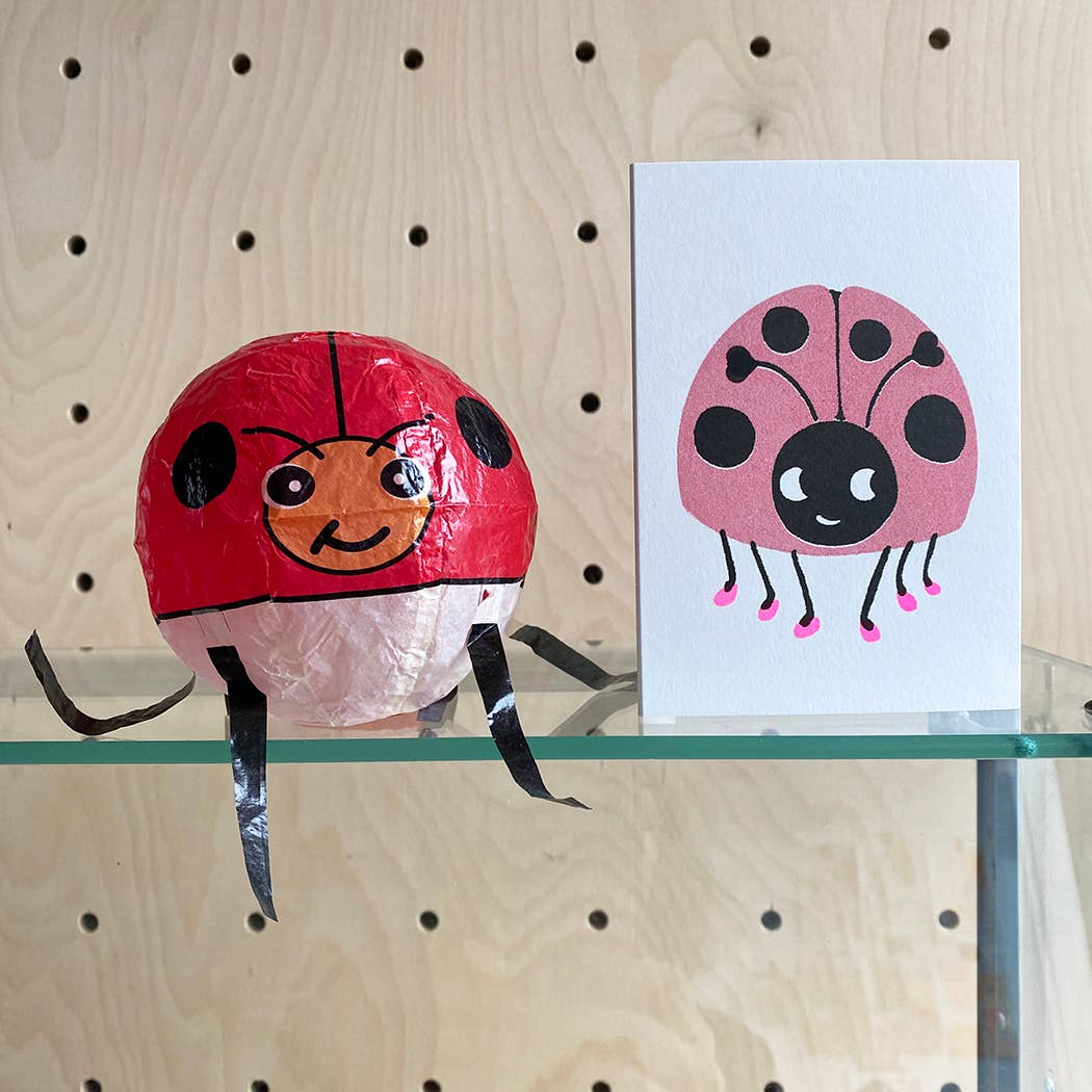 Japanese Paper Balloon Card - Ladybird