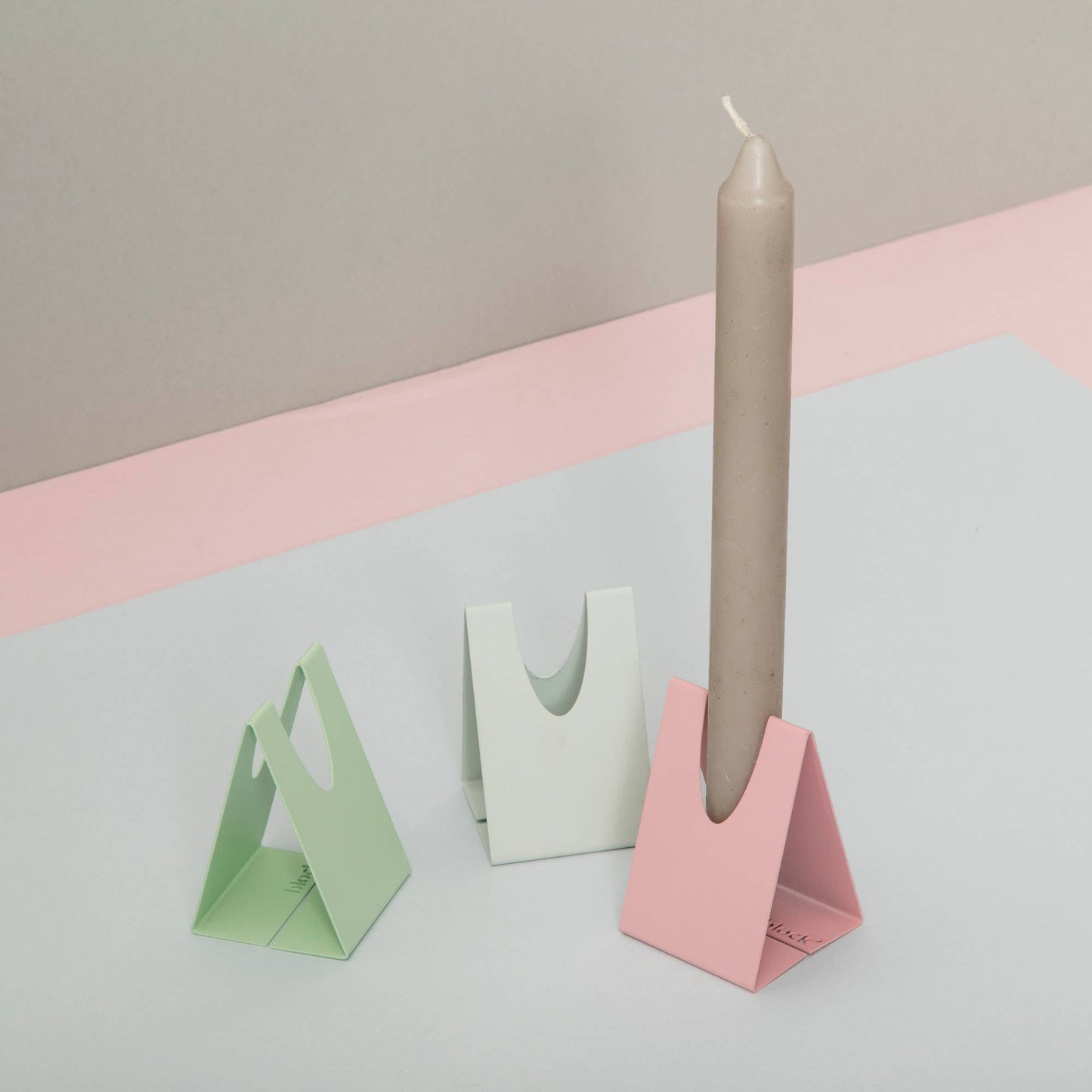 Triangle Candle Holder: Pink