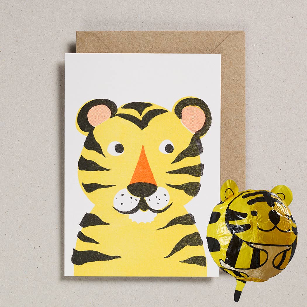 Japanese Paper Balloon Card - Tiger