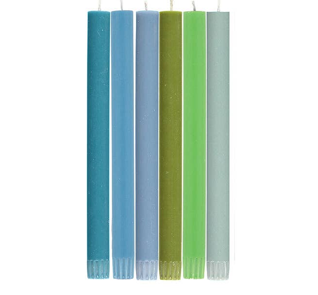 Mixed Set Cool Rainbow Eco Dinner Candles, 6 per pack: 6
