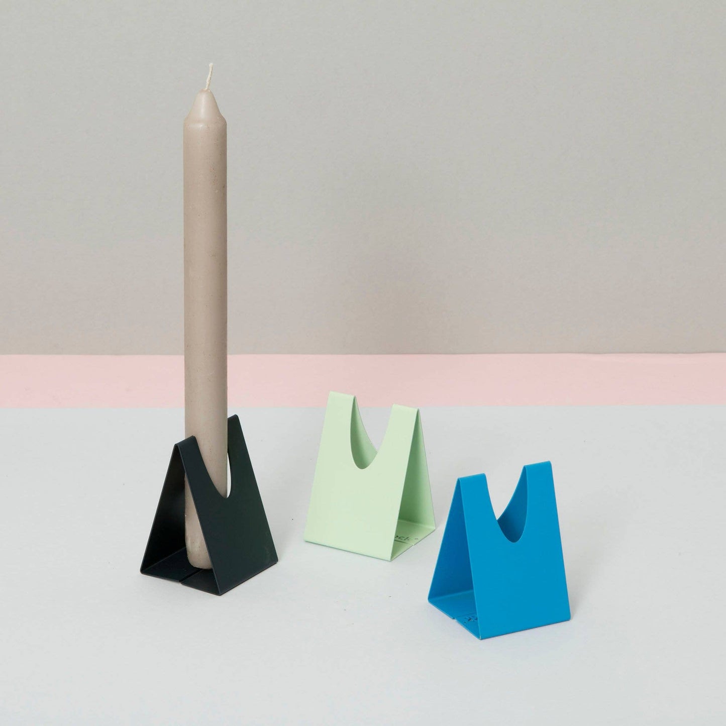 Triangle Candle Holder: Cobalt Blue