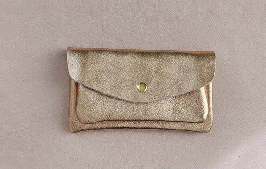 Double pocket leather wallet: Nude