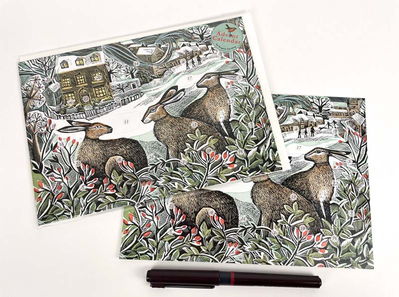 Art Angels 3D 'We Three Hares' Angela Harding Die-Cut Advent Greetings Card