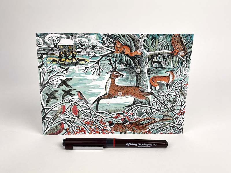 Art Angels 3D 'Winter Woodland' Angela Harding Die-Cut Advent Greetings Card