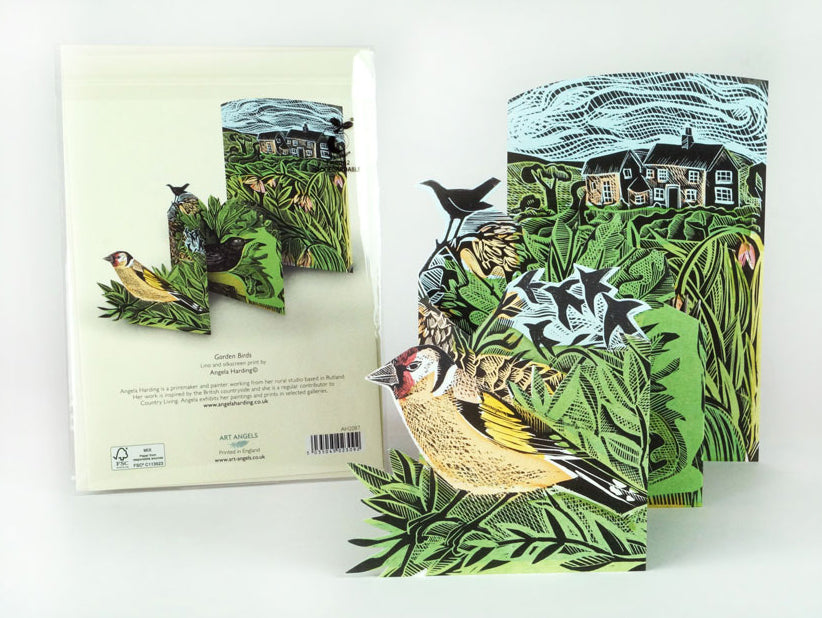Art Angels 3D 'Garden Birds' by Angela Harding Greetings Card