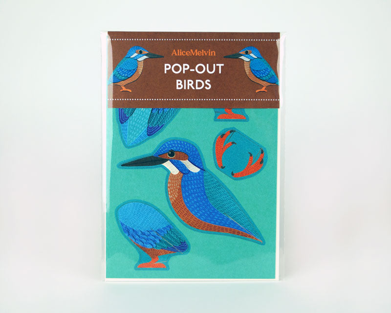 Art Angels Pop-Out Pets Alice Melvin Kingfisher Card