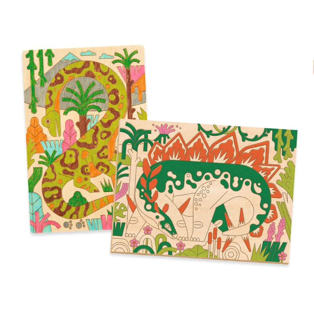 Djeco Colouring on Wood - Dino World