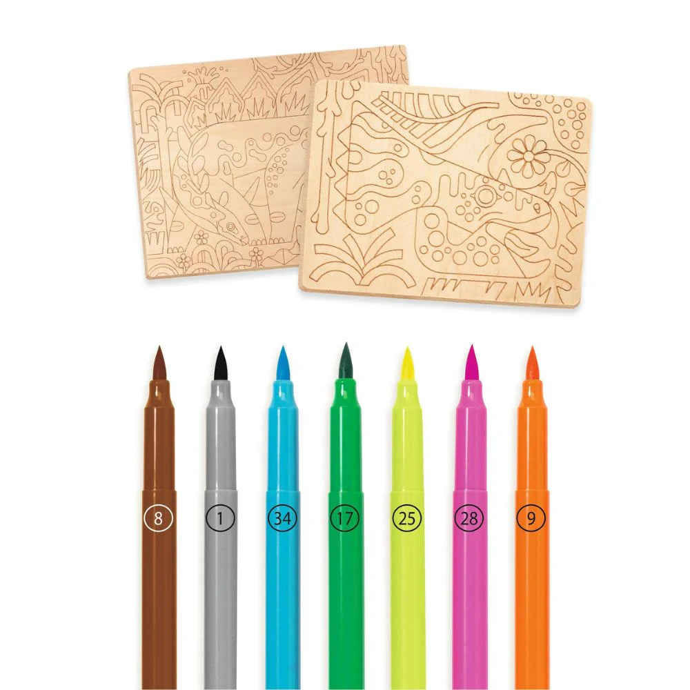 Djeco Colouring on Wood - Dino World