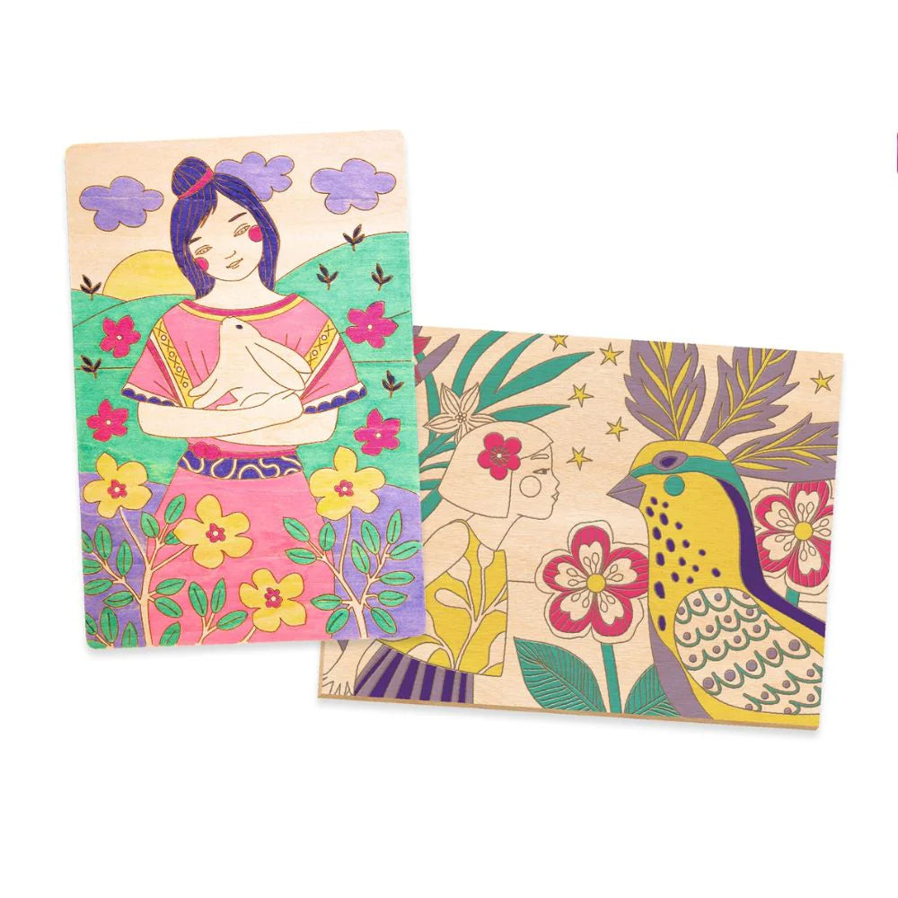 Djeco Colouring on Wood - Sweet Girl