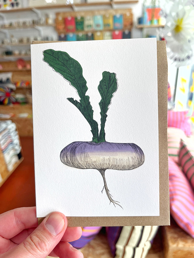 Purple Turnip Greetings Card