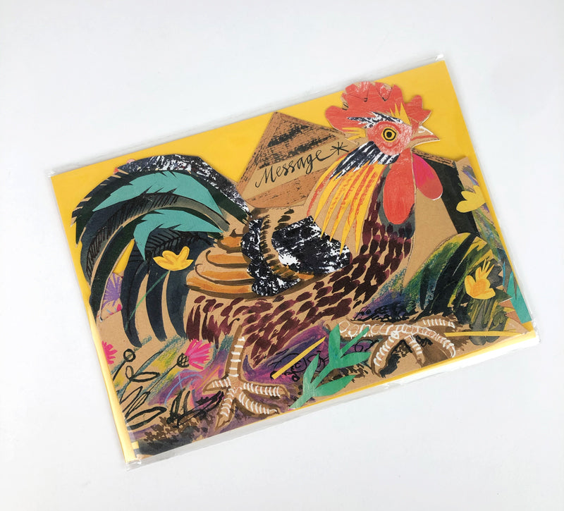 Art Angels 3D Mark Hearld Chickens Pop-Up Card