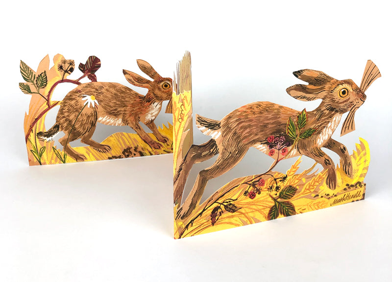 Art Angels 3D Mark Hearld Hares Pop-Up Card