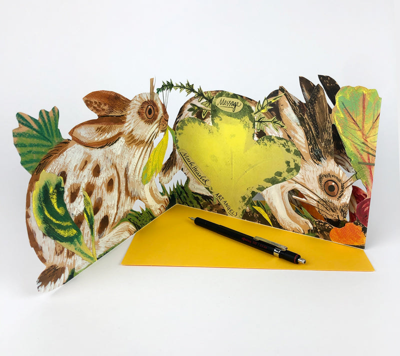 Art Angels 3D Mark Hearld Rabbits Pop-Up Card