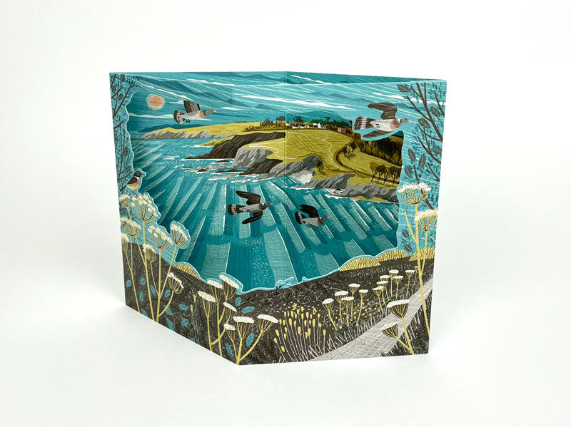 Art Angels 3D 'Maenporth Coast Path' by Matt Johnson Greetings Card