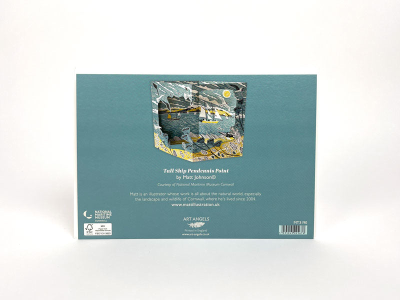Art Angels 3D 'Tall Ship Pendennis Point' by Matt Johnson Greetings Card
