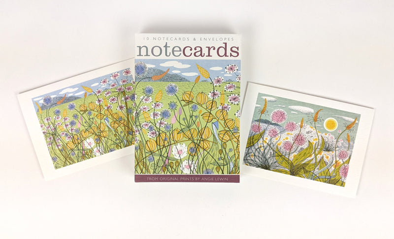 Machair and Plantain & Thrift by Angie Lewin Notecards