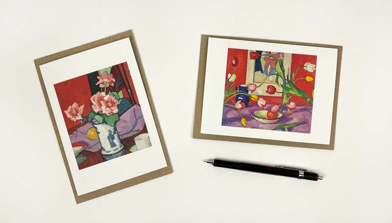 Pink Roses, Tulips by John Peploe Notecards