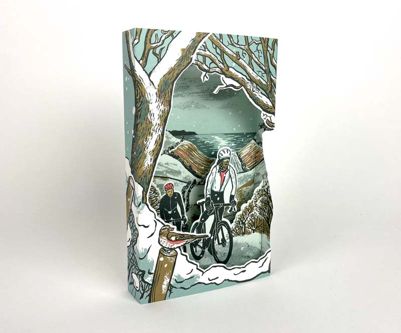 Art Angels 3D 'Frosty Lanes' by Tom Jay Greetings Card