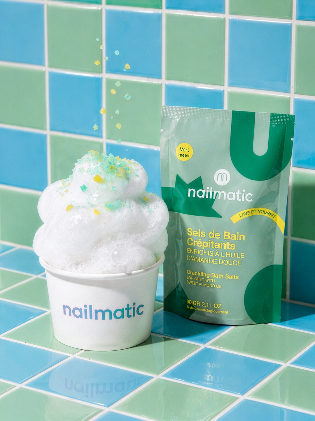 Nailmatic Green Crackling Bath Salts: Default Title