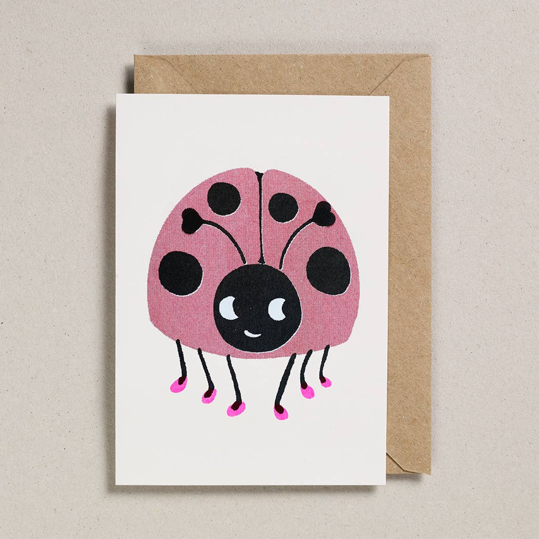Japanese Paper Balloon Card - Ladybird