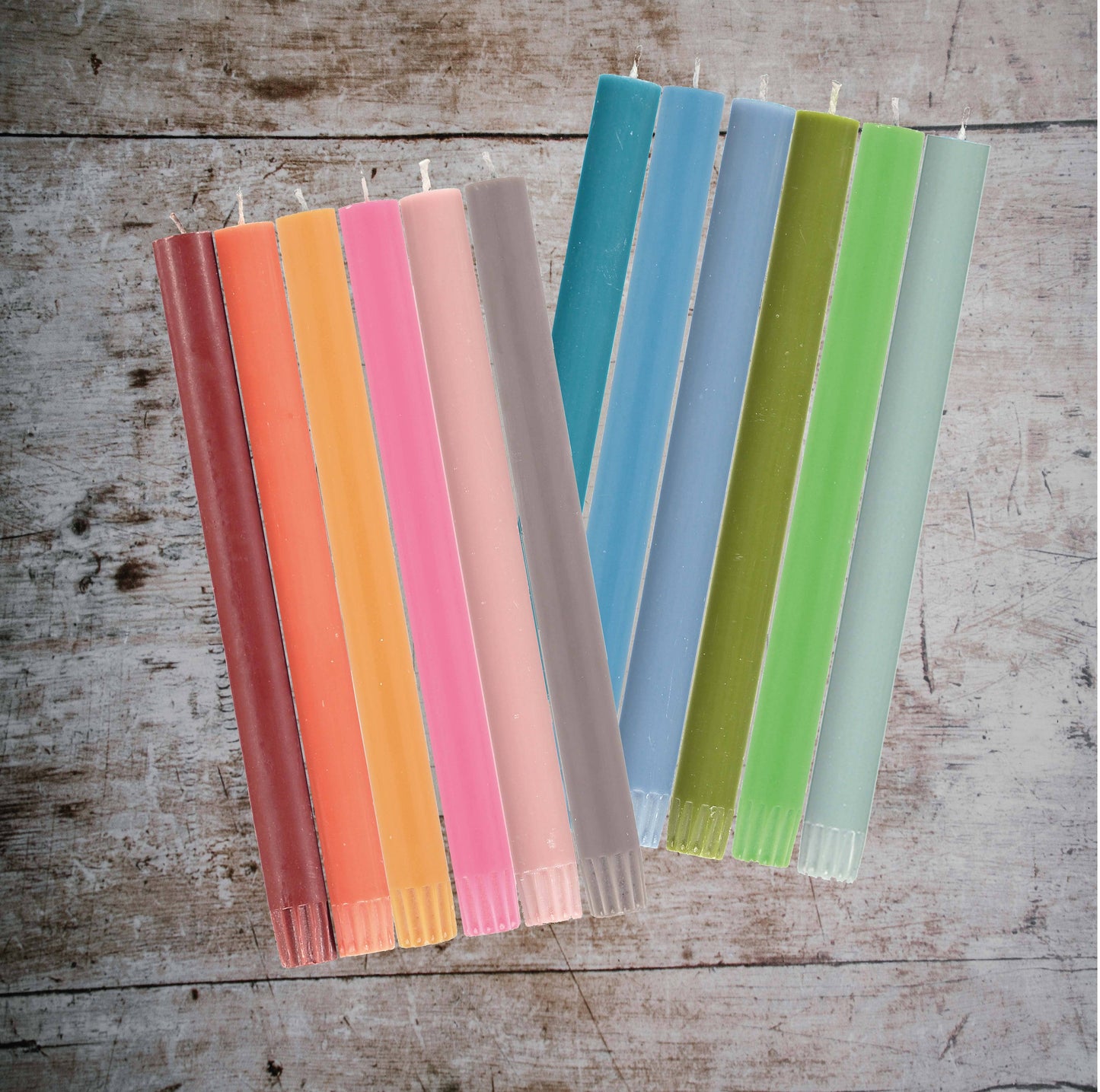 Mixed Set Cool Rainbow Eco Dinner Candles, 6 per pack: 6
