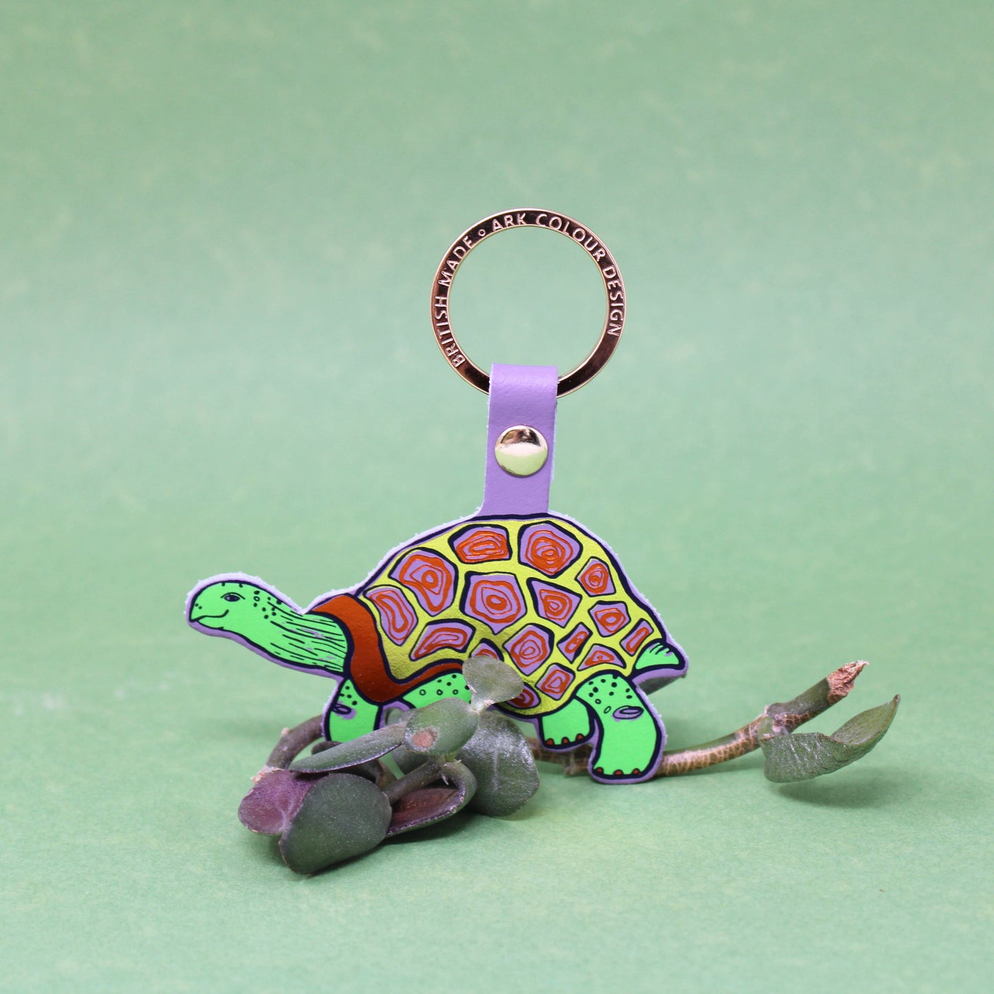 'Easy Going' Tortoise Key Fob: Lilac