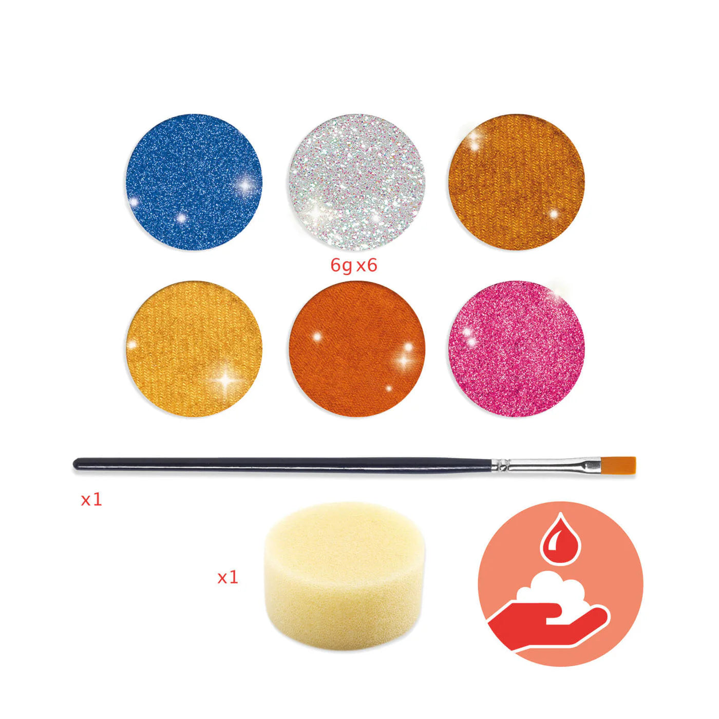 Djeco Body Art Face Paint Set - Metallic