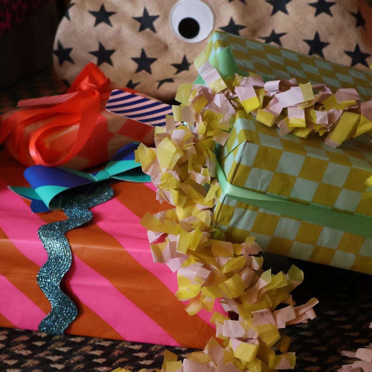Luxury Patterned Tissue Paper Gift Wrap | Ginger/Fluoro Pink