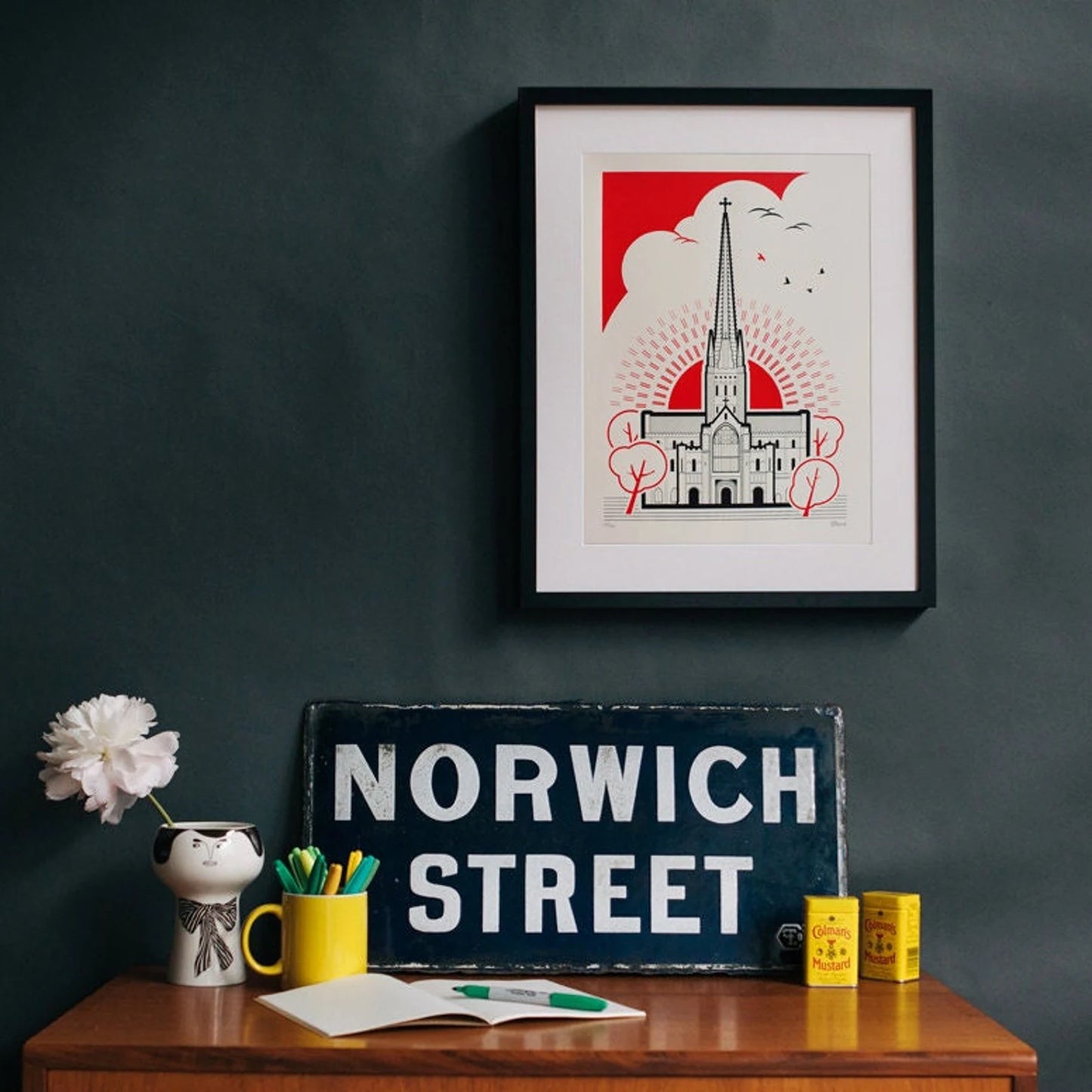 Revolutionary Norwich Cathedral A3 Screen Print
