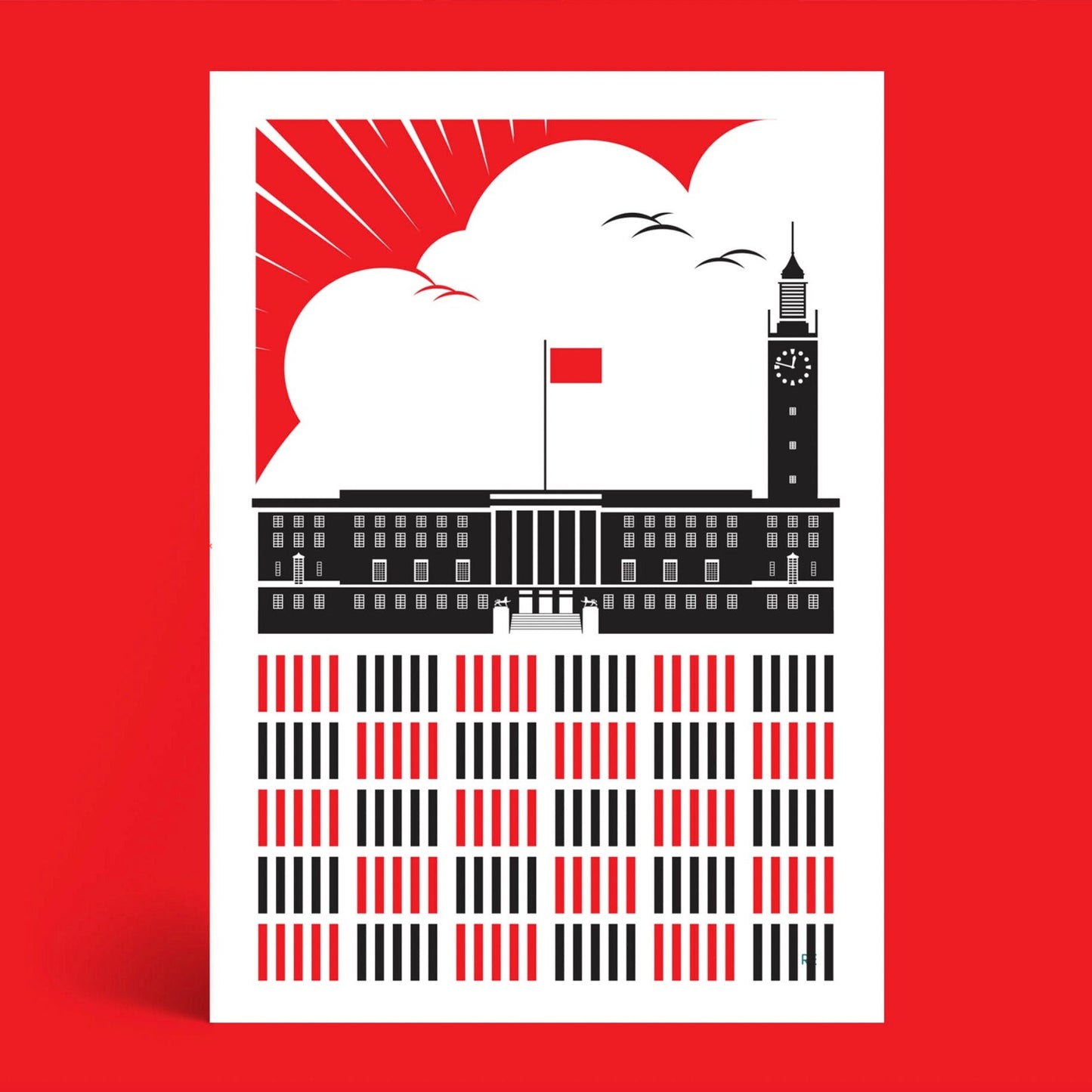 Revolutionary Norwich City Hall A3 Screen Print