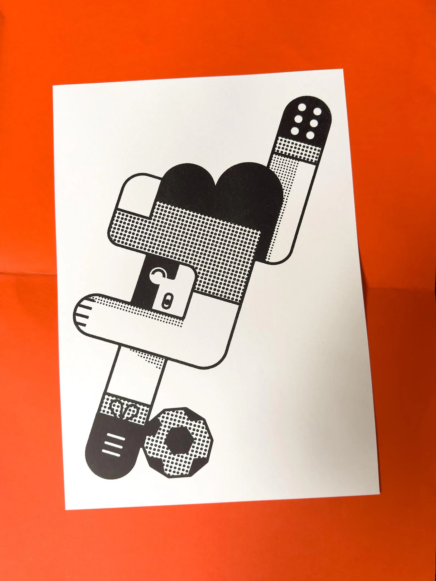 Footballer A3 1 Colour Risograph Print Poster