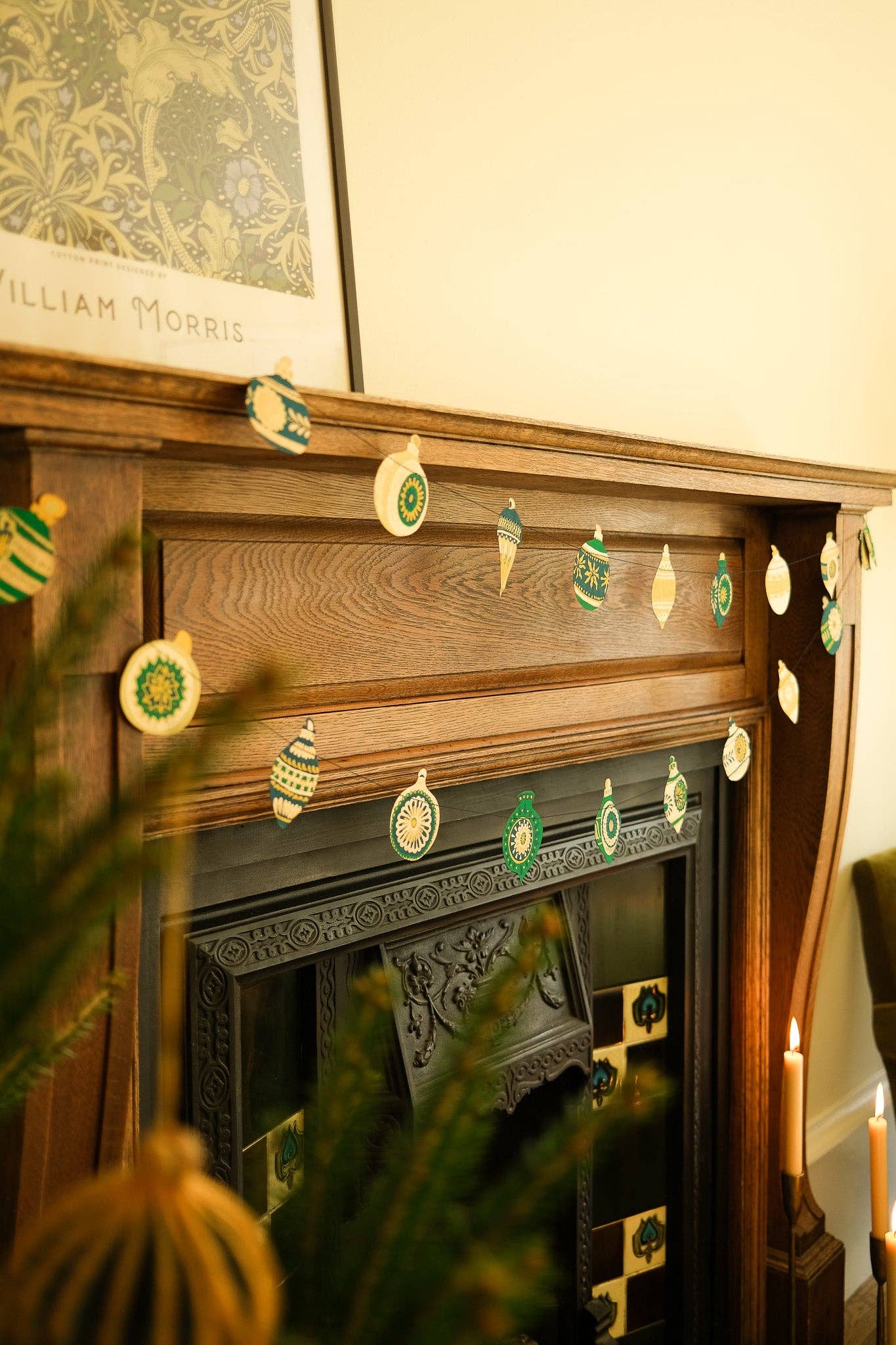 Christmas Ornaments Sewn Garland