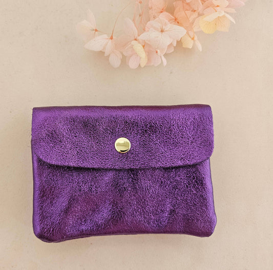 Metallic leather purse: Violet