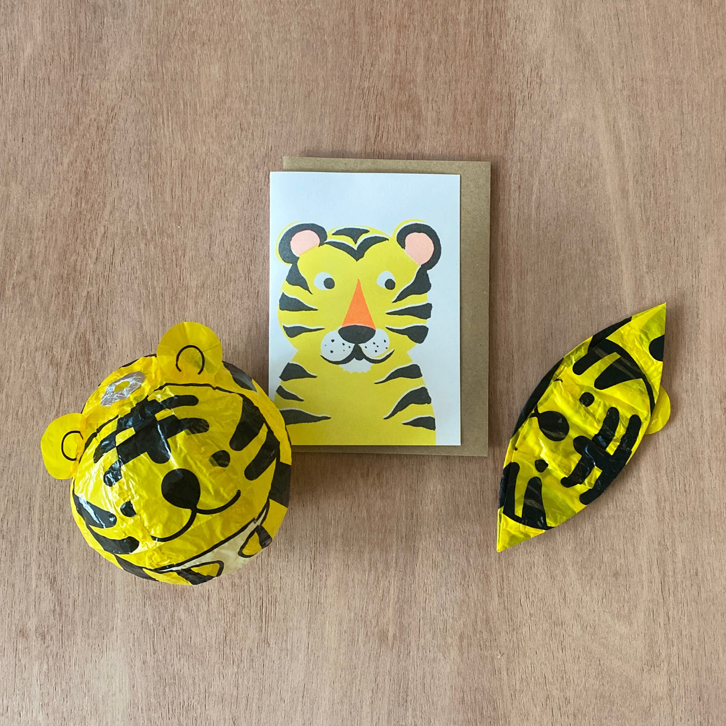 Japanese Paper Balloon Card - Tiger