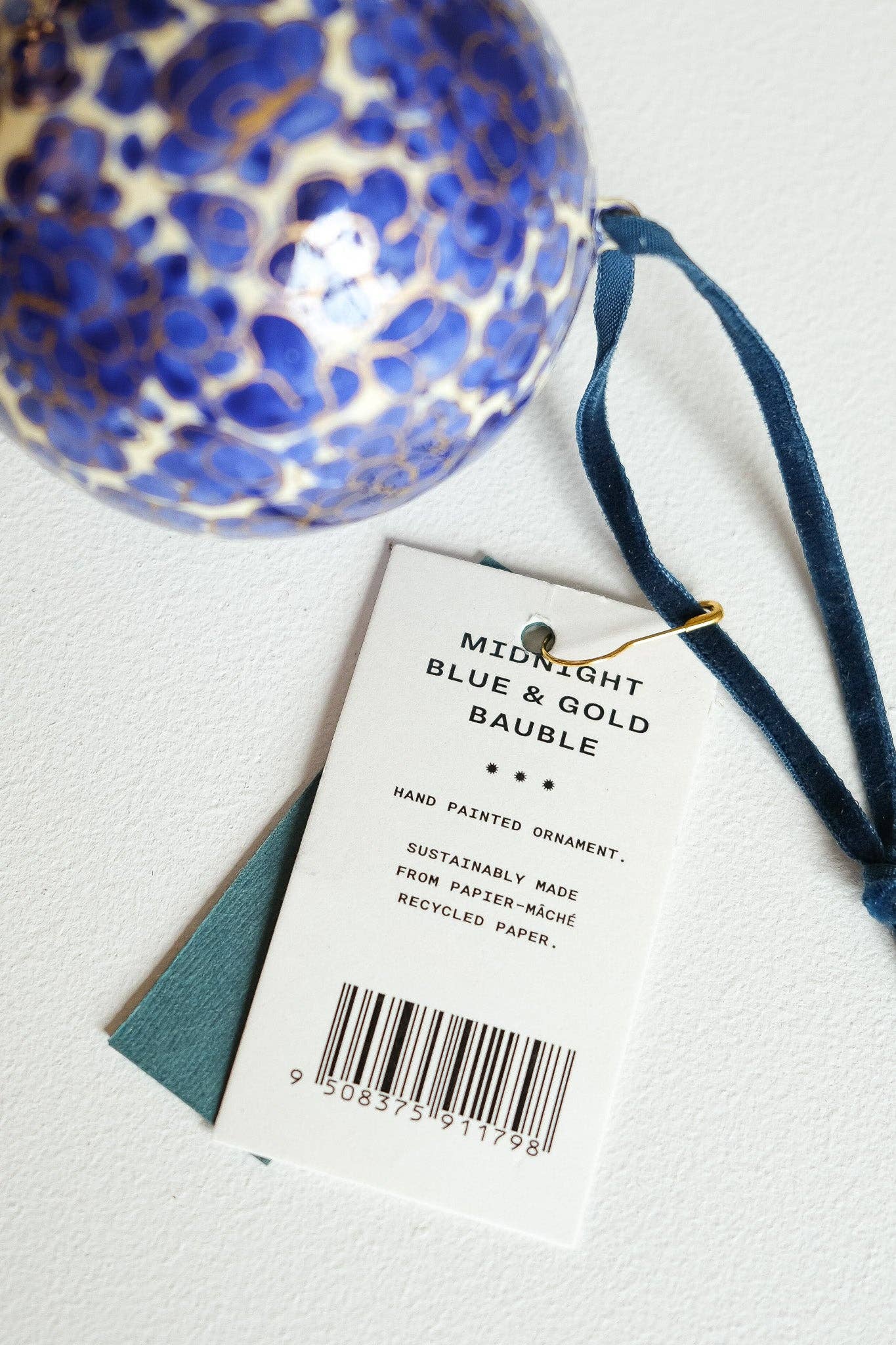 Midnight Blue and Gold Bauble