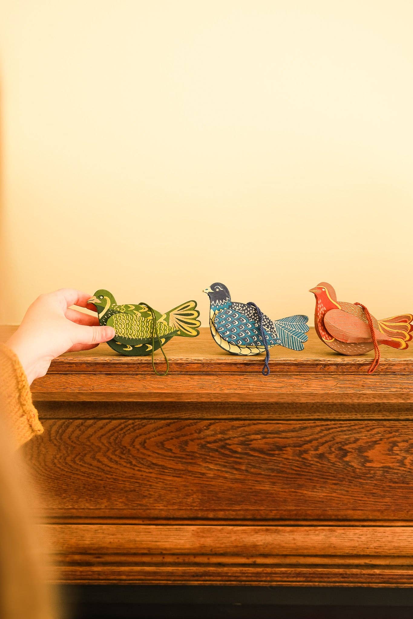 Partridge Screen-Printed Board Decoration