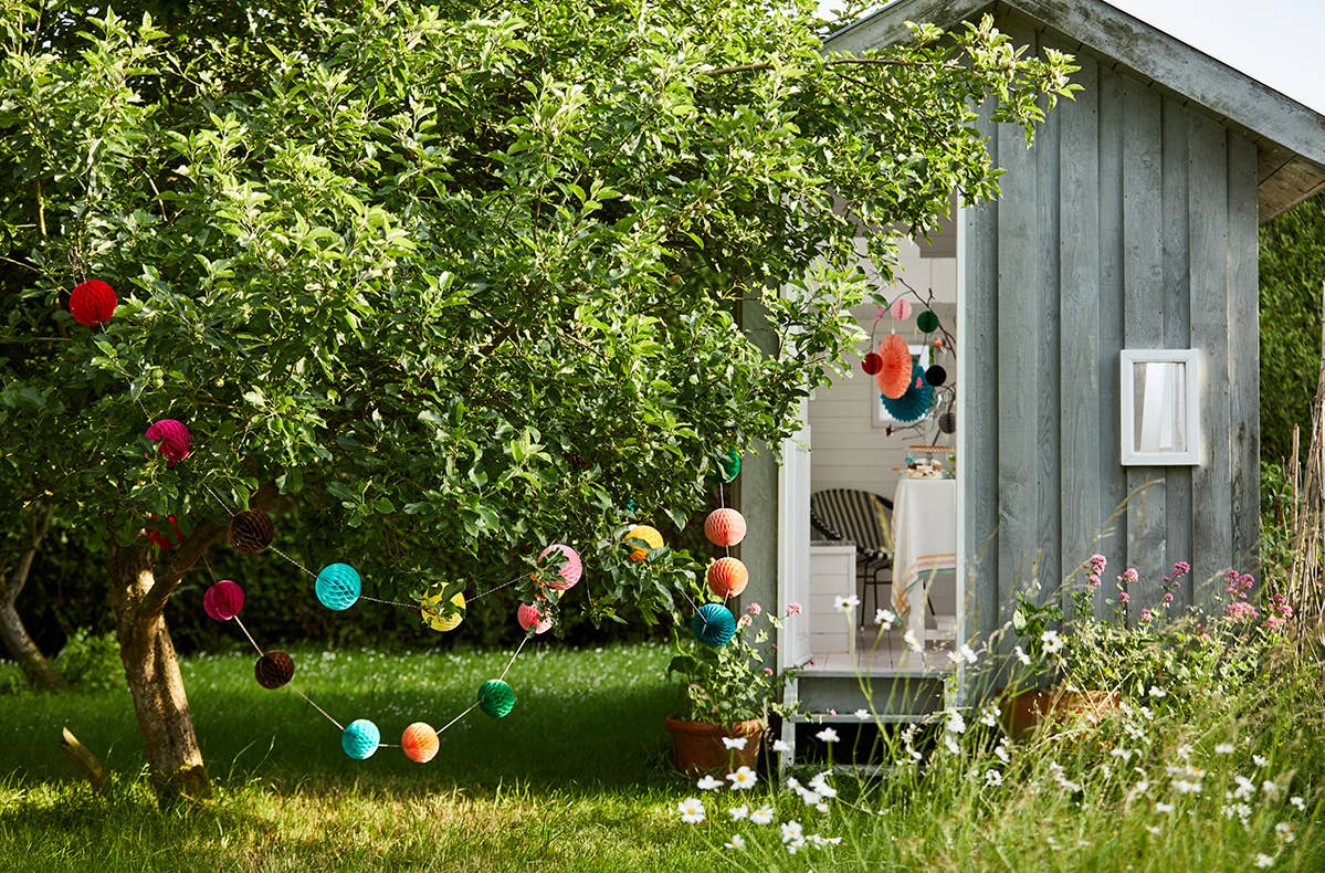 Bunting Ball Garland - Multi Coloured