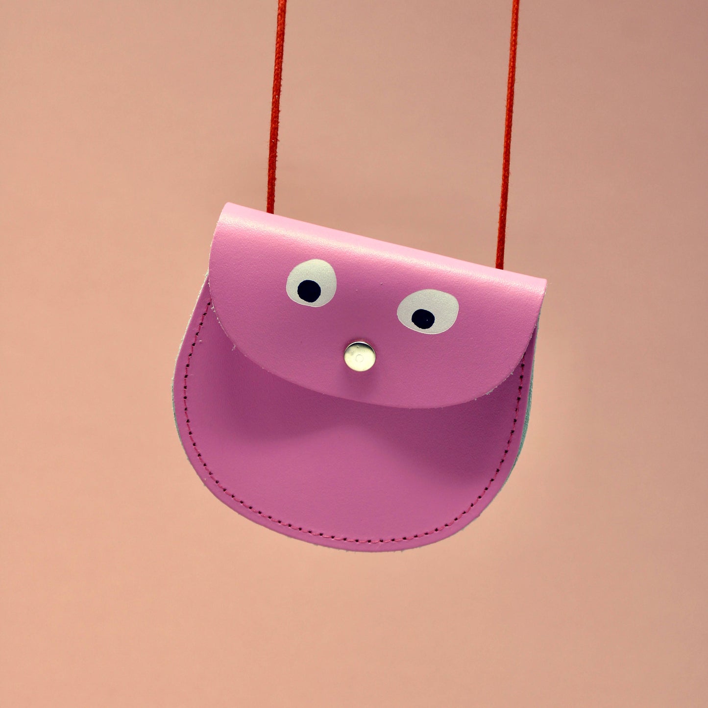Googly Eye String Purse: Hot Pink
