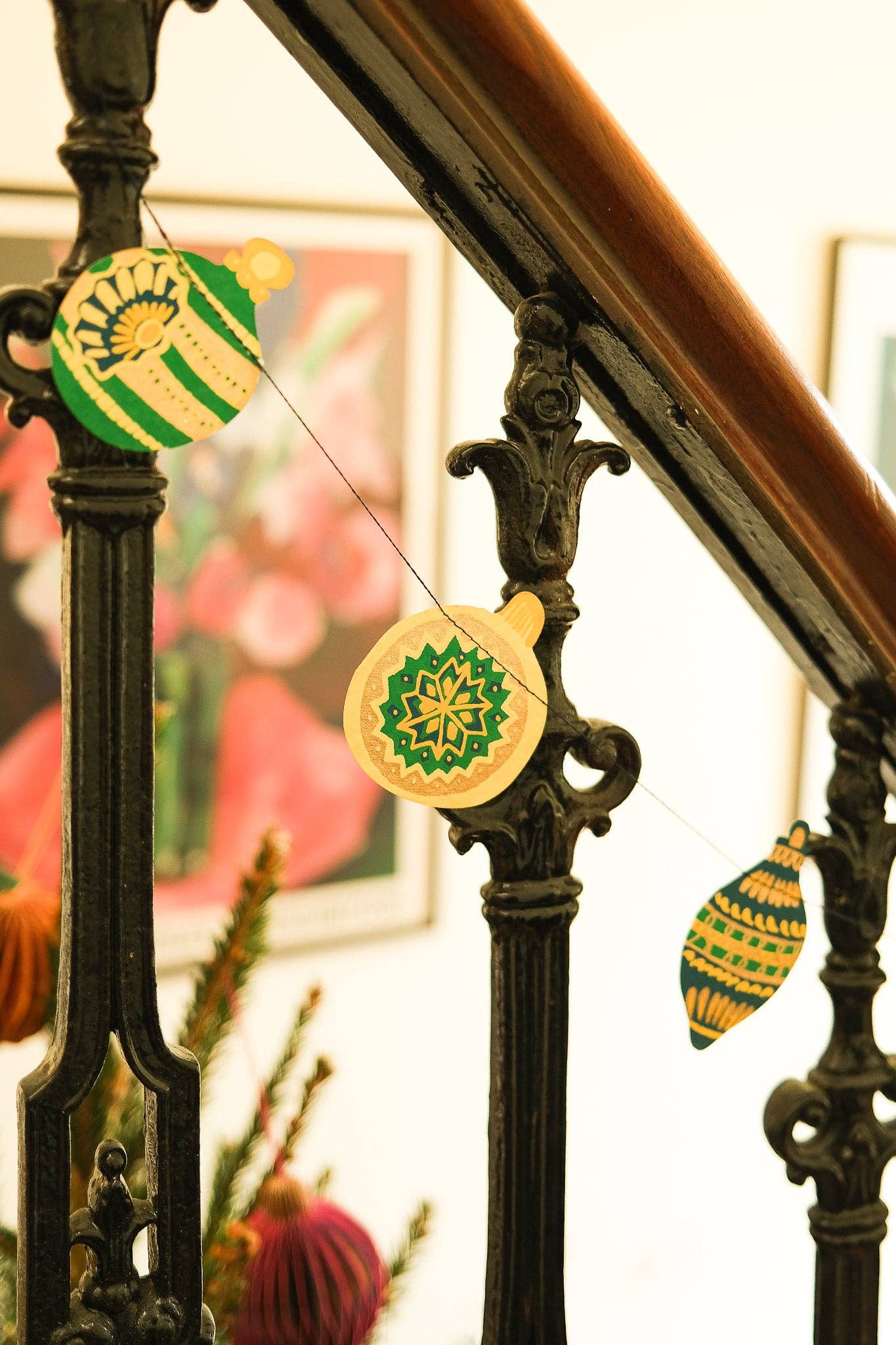 Christmas Ornaments Sewn Garland