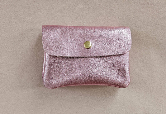 Metallic leather purse: Pink