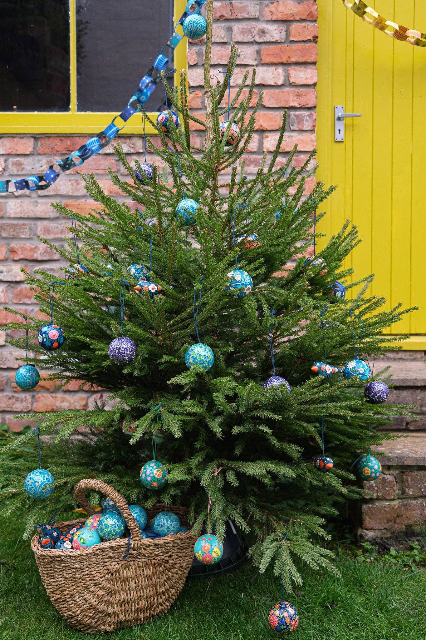 Sky Blue and Gold Bauble