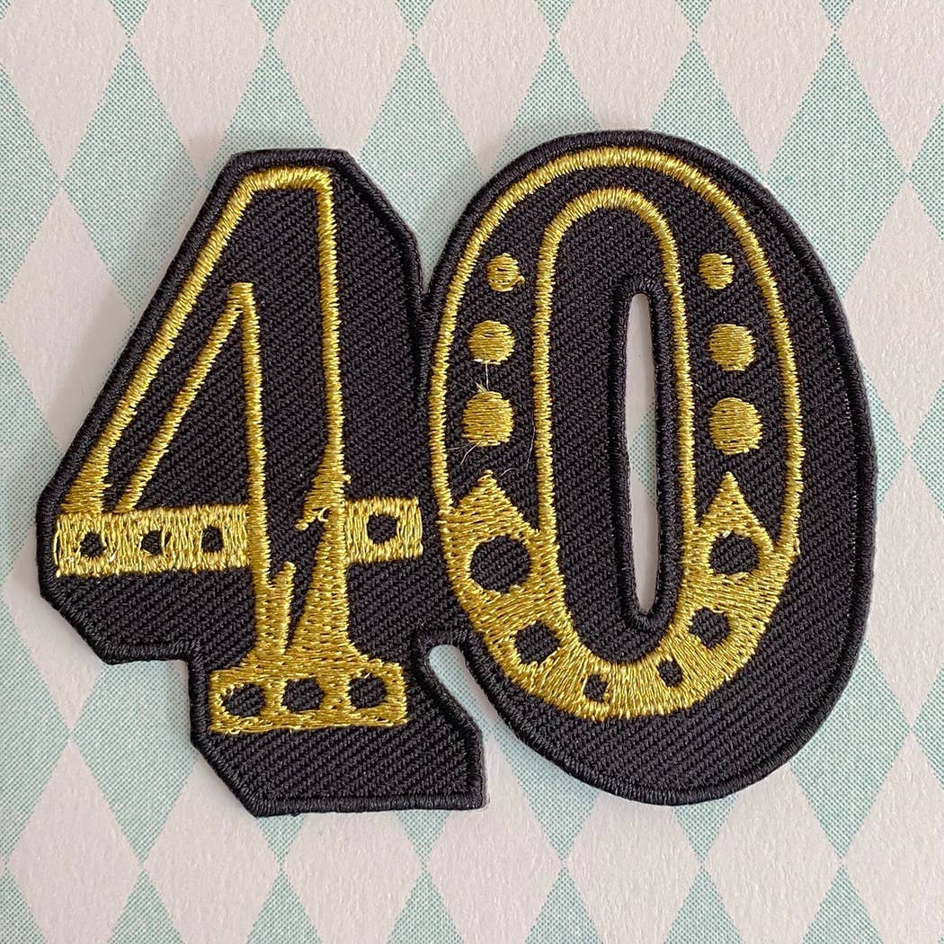 Iron on Big Number Greeting Card - 40 Diamond