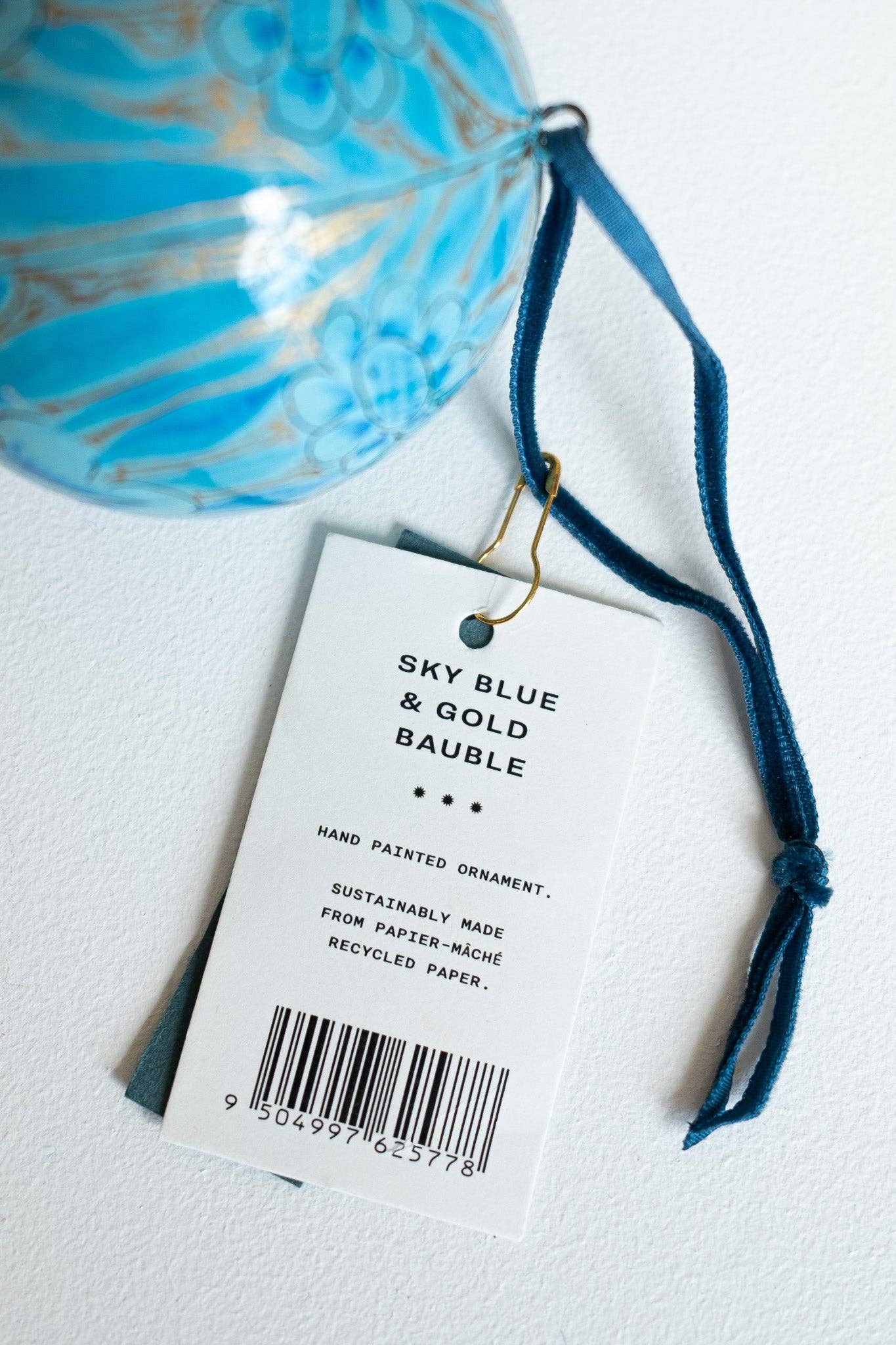 Sky Blue and Gold Bauble