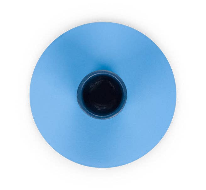 Small 4cm Two-Tone Nanking Blue & Midnight Blue Metal Candleholder