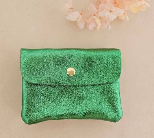 Metallic leather purse: Green