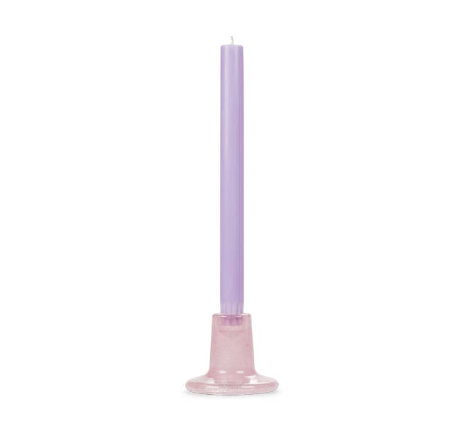 Glass Candleholder in Old Rose
