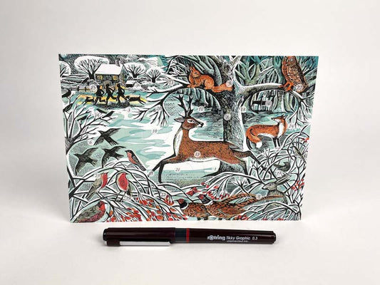 Art Angels 3D 'Winter Woodland' Angela Harding Die-Cut Advent Greetings Card